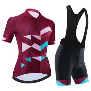 Pro Women Summer Cycling Jersey Ustaw krótkie rowerowe rowerowe ubrania rowerowe