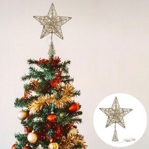 Decorações de Natal 1 PC Treetop String Light Tree Star Topper iluminada