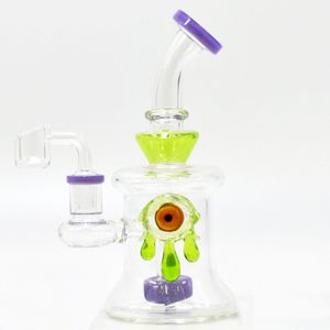 Shisha Massive Basis Wassertropfen Augendekoration Kopfige Glas Bong Wasserrohr Dab Rig Rig Zigarre mit weiblicher Quarz -Knaller Raucher Set