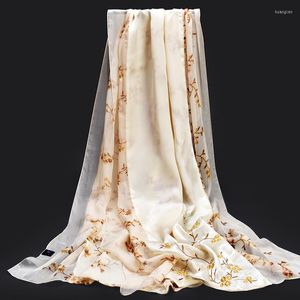 Halsdukar Pure Silk Scarf Women 2023 Hangzhou Shawls and Wraps For Ladies Double-Layer Natural Real