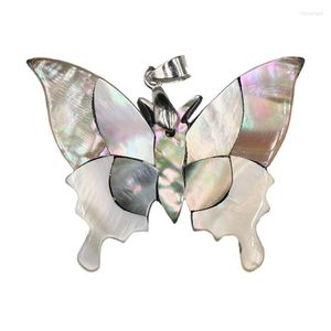 Decorative Figurines Natural Abalone Shell Butterfly Shape Pendant For DIY Necklaces Accessories Elegant Woman Fashion Jewelry Charms 1pcs