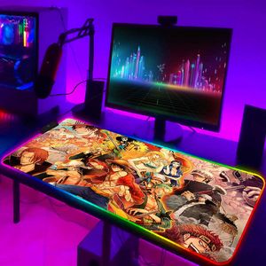 Mouse Pads Wrist Rests One Piece Gaming Mouse Pad Lock Edge Computer Accessories RGB 90x30 Deskpad Mats 900 400 Office Hot Large Carpet Gamer Desk Pc T230215