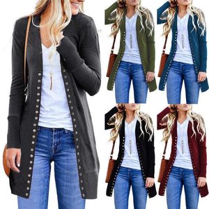 Women's Jackets 2023 Women Spring Autumn Button Knitted Cardigan Ladies Casual Long Sleeves Outwear Overcoat1