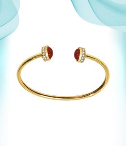 Romantic Red Pearl Thin Bangle Tube Inlaid Exquisite Fashion Bangles Popular Selling Cuff Cahrms Jewelry Copper Metal Personal6890761