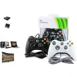 Controller di gioco GamePad Joystick cablato per Microsoft Xbox 360 Console Steam PC Windows 7 / 8/10 con logo e dropshipping di imballaggio al dettaglio