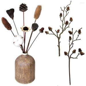 Decorative Flowers Decoration Christmas Wedding Ornament Artificial Acorn Branches Floral Arrangement Lifelike Tree Stem Party Supplies