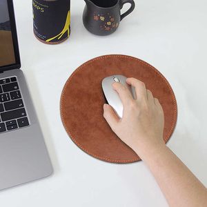 Mouse Pads Wrist Rests Round 20cm PU Mouse Pad Leather Mouse Mice Pad Mat Smooth Surface Non-slip Computer Cap Desk Mat Pads Non-Slip Rubber T230215