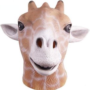 Maski imprezowe Halloween Realistyczne ekologiczne lateksowe słodkie zwierzę żyrafa giraffe cosplay zabawny 230216