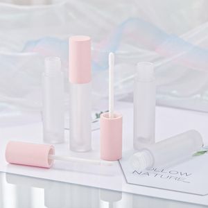 Förvaringsflaskor 10/20/30/50/100st 5 ml tom läppglansbehållare rosa frostade labialglairrör concealer rund ögonskugga förpackning