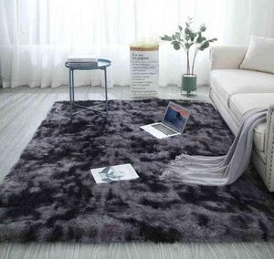 Nordic Lounge puszysty bez poślizgu mieszany barwiony dywan salonu w centrum sypialni czarny szary różowy niebieski niebieski dywaniki do włosów 2814313