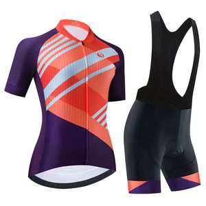 Jersey de ciclismo Conjunto de ciclismo feminino Set Summer Outdoor Sport Sport Bicycle Use Roupas de bicicleta respirável MTB Ciclismo Terno V22