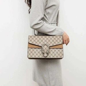 الأزياء الكلاسيكية الفاخرة الفاخرة 2024 من منقوشة العلامة التجارية GGS Wallet Vintage Brown Leather Handbag Bag Bag Bag Women Messenger Bag Bage
