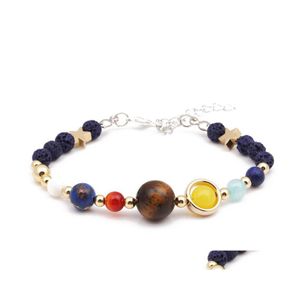 Urok Bracelets Universe Galaxy Osiem planet w Układzie Słonecznym Star Star Natural Stone Lava Aromaterapy Esuther Oil