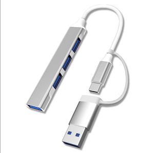 Multi Splitter 2 i 1 USB Type-C Hub Docking Station till USB3.0 2.0 4 Ports OTG Hub Adapter f￶r MacBook Pro PC-dator
