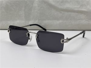 Vintage güneş gözlükleri satmak Rimless lens örgülü zincir ve zincir toka tapınak gözlükleri iş moda avangard uv400 hafif dekoratif gözlük modeli 8418