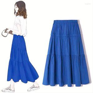 Pants 2023 Summer Women Long Skirt White Pink Red Purple Pleated Cotton Linen Skirts Brand Spring Maxi Party 5XL 6XL