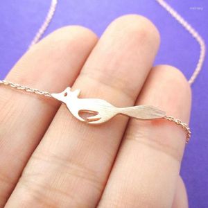 Pendant Necklaces Little Running Silhouette Shaped Animal Charm Necklace Women Minimal Jewelry Anniversary Mother's Day Gift Kawaii