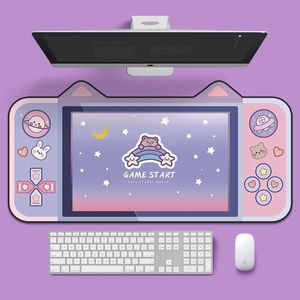 Tappetini per mouse Poggiapolsi Cartoon Cat Ear Tappetino per mouse addensato Tastiera da gioco Tappetino per mouse per laptop Notebook Gamer pad Tappetino per mouse in gomma naturale antiscivolo T230215