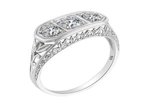 Solitaire Ring Vintage 3 Stone Woman Solid 925 Silver Wedding Band Bade Vitoria Certified Fine Jewlery para el Banquete de compromiso 234159250