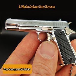 1911 Pistol Gun Toys Metal Model 1: 3 KeyChain MONTERABLABLE METAL PISTOLS borttagbara pistolminiatyr Craft Pendant Collection 1639