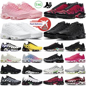 2023 tn plus Mens Running Shoes Triple Black White Gold Rain Bow Pink Prim Batman Atlanta Hyper Blue Kiss Unite Totale women Breathable trainers sports sneakers T2