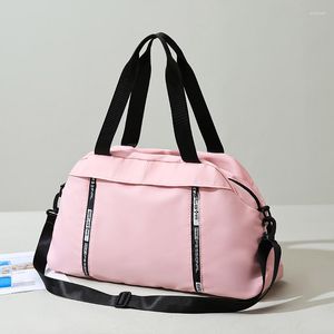 Torby Duffel Fashion Women Travel Bag Trendy stały kolor dla dziewcząt Duża pojemność joga Wodoodporna Oxford Cloth Sports Gym