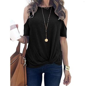 Magliette da donna Camicia a maniche lunghe in cotone da donna Camicetta da donna Top T-shirt alla moda con spalle scoperte