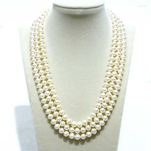 Catene all'ingrosso FINE JEWELRY Chiusura in argento con collana di perle d'acqua dolce bianche barocche naturali a 3 file