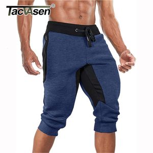 Men's Shorts TACVASEN Summer Mens Cotton Shorts Running Workout Joggers Sweatpants 34 Pants Mesh Fishing Camping Gym Pants Below Knee 230215