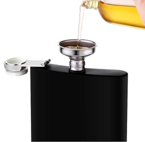 Frosted Matte Black Stainless steel Hip Flasks 6oz 7oz 8oz European and American Style Portable Outdoor Wine Tumblers Liquor Pot Fast shipA0071