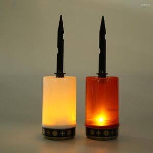 Electronic Solar Power Grave Lawn Light Energy Saving Flameless LED Candle Lamp High Efficiency No Thermal Radiation