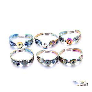 Charm Bracelets Chromatic Plating Magnetic Buckle Snaps Bracelet Jewelry Fit 18Mm Ginger Snap Buttons Chunk Punk Wristband Drop Deliv Dhebo