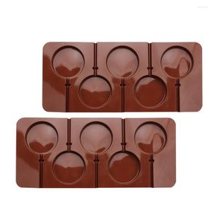 Ferramentas de cozimento moldes de silicone Lollipop molde chocolate doce bandeja redonda cubo gelo gomos