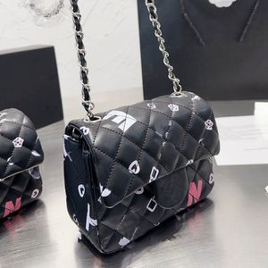 Carta impressa feminina de grife de grife crossbody crossky couro versátil flap clássico luxurys bolsa de ombro de ombro titular de cartas sacoche mala mala