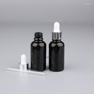 Förvaringsflaskor DIY Essential 20st x A 30 ml/30cc oljeflaska 1oz tomma glas droppbehållare Silveråfyllningsbar kosmetisk förpackning