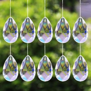 Chandelier Crystal 10PCS 28mm Tear Drop Crystals Prism Sun Catcher Clear Glass Parts DIY Hanging Pendant Jewelry Spacer Faceted