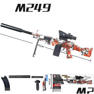 Gun Toys M249 Water Toy Electric Gel Military Blaster Model Colorf Outdoor Game Props Paintball For Boys Drop Delivery Gifts Dhbs4