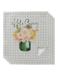 Столовая салфетка весенняя цветочная ваза Daisy Plaid Set Wedding Banquet ткань мягкие чайные полотенца