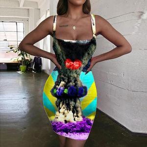 Casual Dresses Giyu Brand Clown Dress Women Colorful Bodycon Hip Hop Sundress Party Ladies Womens Clothing Vintage Beach