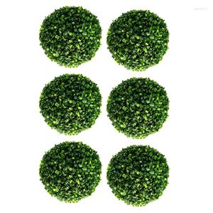 Decorative Flowers 6Pcs 30Cm Artificial Grass Topiary Balls Out/Indoor Hanging Ball For Wedding Party DIY El Home Yard Garden Decoration