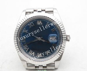Men's Super 41MM Automatic movement bp Factory Blue White dial with Roman Dial DATE Watches Fluted Bezel Men's 904L Steel Christmas Sapphire DateJust Wristwatches