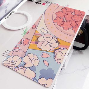 Mouse Pads Wrist Rests Illustration Large XL Mousepad Anime Gamer Gaming Mouse Pad Computer Accessories Kawaii Keyboard Laptop Pad Speed Cute Desk Mat T230215