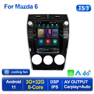2Din Carplay Android Auto Dvd-Multimedia-Player für Mazda 6 2004-2015 Tesla Stil Radio GPS Navigation Auto Radio stereo BT WIFI
