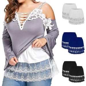 Skirts Slip Women's Lace Skirt Sheer Trim Extender Pcs Tiered 2 Half Size Layered Accessory Tree BoxSkirts