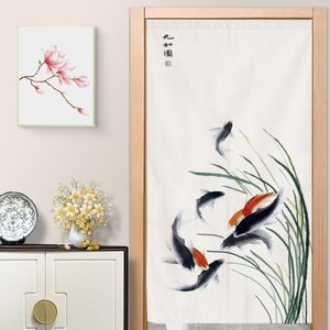 Curtain Chinese-Style Lotus Living Room Decorative Bedroom Kitchen Partition Hanging Feng Shui