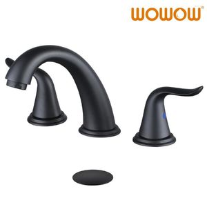 Bathroom Sink Faucets Black Mixer Brushed Double Handle Three-hole Separate Kitchen Faucet Wire Nickel