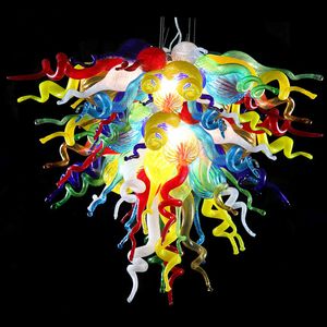 Hand Blown Glass Chandelier Fancy Pendant Lamps Multicolor LED Lights Foyer House Ceiling Lighting Chihuly Style Chandeliers for Showcase Handicraft LR1102