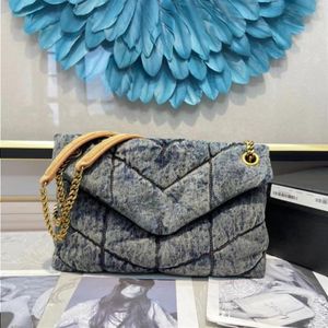 Handbag Women Purse Denim Jeans Strap Shoulder 2021 Detchable Sizes Tote Bags Crossbody Frosted LOULOU Three Cowboy Puffer Cowhide271U