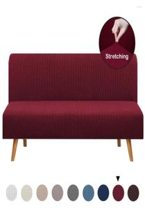 Stoelbedekkingen armloze futon cover stretch sofa bed slipcover protector elastische hoge spandex kleine controles jacquard fabric5851132