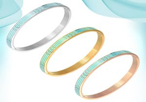 Epoxi fluorescente Color Bangle Nuevo pulsera de acero inoxidable simple Accesorios de mano de moda brillantes de moda personali1702593